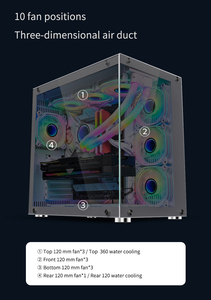 Fabbrica di pupazzo di neve custodie per PC bianco custodie per E-ATX Gaming CPU Cabinet per Computer da gioco USB3.0 con ventole Rgb raffreddamento ad acqua per gamer - Product Image 6
