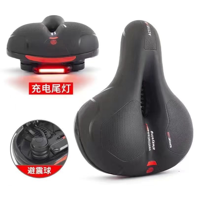 Rouge - Feu arrière à chargement USB avec boule absorbant les chocs