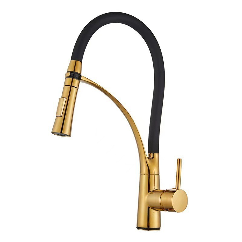 Grifo de cocina para agua fría y caliente - Dorado