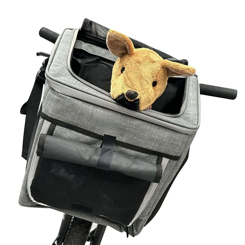 Có thể mở rộng có thể gập lại mềm mại mặt vật nuôi chó Xe đạp giỏ an toàn con chó Ba lô Xe Đạp vật nuôi tàu sân bay
