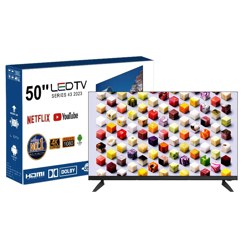 Oem 50 rahmenloser TV-Hersteller Flach bildschirm Smart Television Zoll Fernseher mit Wifi