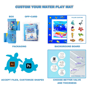 Joyee matras waktu perut PVC desain baru kustom matras air bayi mainan anak matras bermain air tiup - Product Image 5