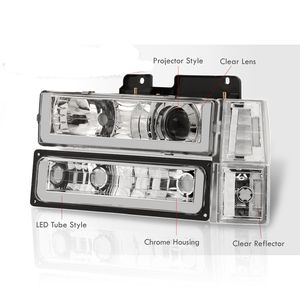 Krom <span class=keywords><strong>LED</strong></span> projektör farlar için 1994-1998 GMC 1500 2500 12V halojen oto far 55W tampon köşe lambaları modeli Suburban