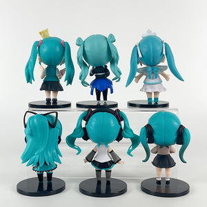 6PCS聚氯乙烯动漫人物套装10CM人物q版Miku Figura模型玩具娃娃3D动漫雕像迷你雕像动漫女孩人物 - Product Image 5