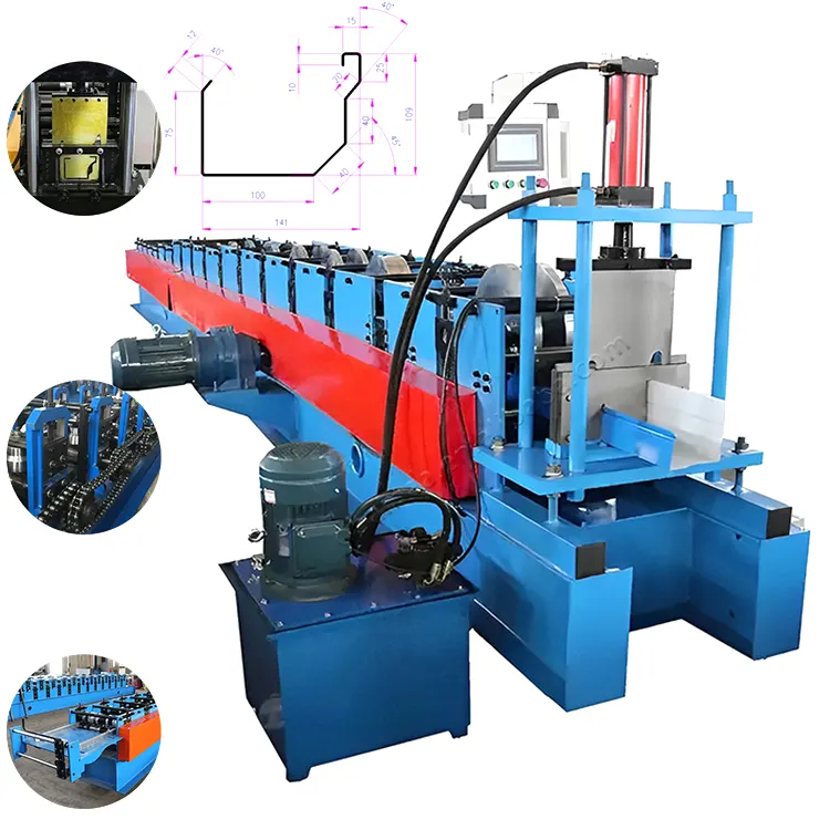 Canalon de agua de lluvia Maquina formadora de rollos en frio Maquina para fabricar canales