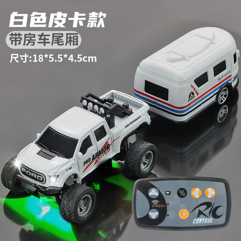 Mini coche de control remoto de aleación - Camioneta blanca + caja de carga