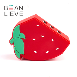 Regalo personalizado divertido lindo frutas Usb Hub diseño USb 2,0 transferencia de datos 3 puertos adaptadores 3,0 Usb Hub