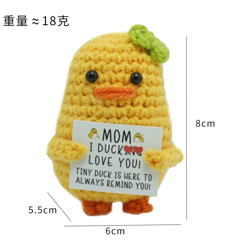 Tarjeta de mamá con lazo verde y pato amarillo