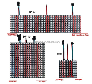 DIY WS2812B светодиодный матричный экран RGB 5050SMD 8x8 8x32 16x16 64 256 пикселей Гибкая индивидуально Адресуемая светодиодная программируемая панель - Product Image 3