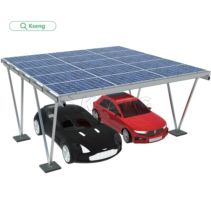 10KW Leichtes Aluminium-Solar-Carport-System Boden montiertes Parken Solar-Carports mit Carport-Montages ystem