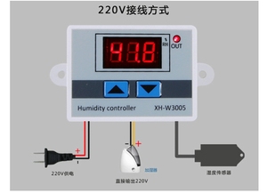 Controlador de humedad Digital de 220 V, 12 V, 24V, higrómetro, interruptor de control de humedad, <span class=keywords><strong>sensor</strong></span> de humedad higroscópico de 0 a 99% RH - Product Image 5