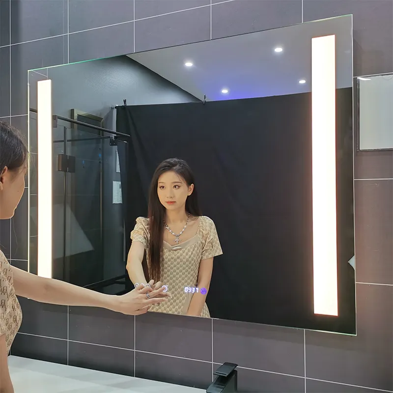 Hotel bath mirrors light mirrors 24*36/36*36 factory full UL CE touch switch anti-fog CCT 3 lights spiege bathroom led mirror