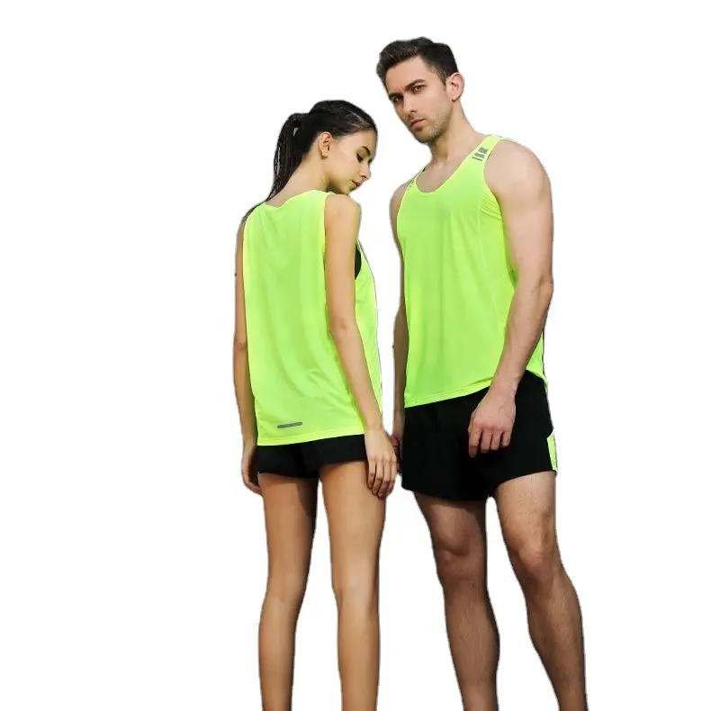 Benutzer definierte Männer und Frauen Quick Dry reflektierende Running Singlet Lauf weste Runner Singulett Running ärmelloses Shirt