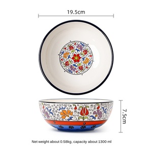 欧式陶瓷餐具西式手画盘家用饭碗汤碗蔬菜平板 - Product Image 6