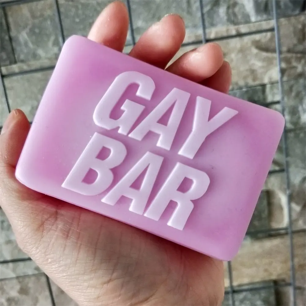 Molde de silicona para jabón en relieve para barra Gay QT0220, con soporte de alta calidad, plataforma de comercio electrónico en el extranjero