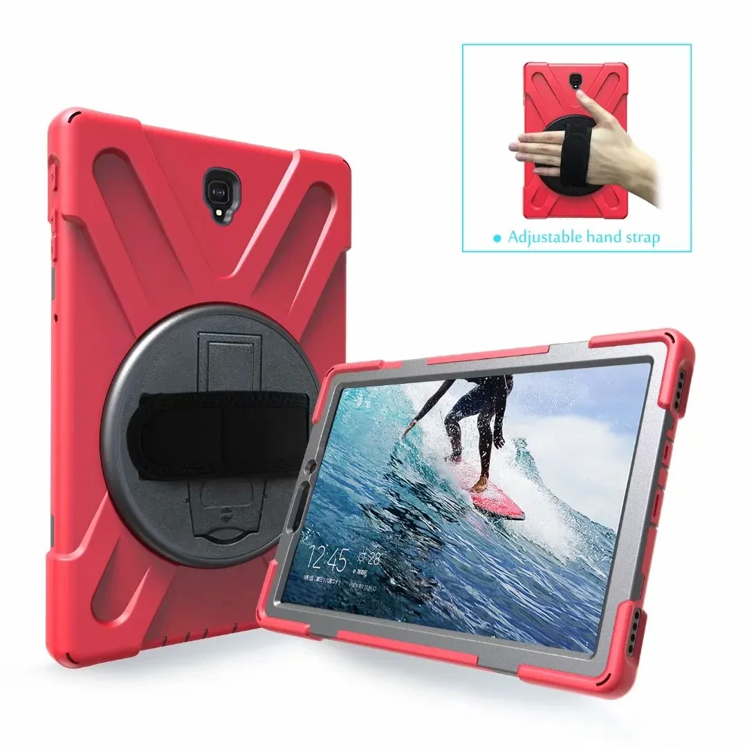 हैवी ड्यूटी Shockproof मामले 360 डिग्री के साथ Kickstand/हाथ का पट्टा सैमसंग गैलेक्सी टैब के लिए S4 10.5 इंच 2018 T830/T835/T837