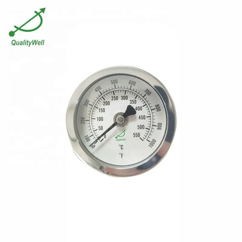 Back Connection 0-500C Bimetal Thermometer With Wing Nut SS304