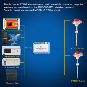 Huaqingjun-Módulo de adquisición de temperatura PT100 de 8 canales, protocolo MODBUS RTU/TCP, resistencia térmica para sensores RTD PT100 - Product Image 5