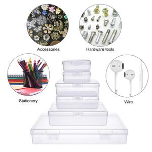 24PCS/Set Mixed <strong>Sizes</strong> <strong>Rectangular</strong> Empty Mini Clear Plastic Organizer Storage Box <strong>Containers</strong> With Hinged Lids - Product Image 5