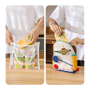 再利用可能ペットプラスチック収納ボックスカバー付き家庭用キッチンオーガナイザー冷蔵庫用分割ビン果物野菜用