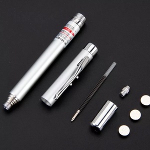 5 in 1 puntatore Laser rosso Antenna telescopica retrattile puntatore didattico penna magnetica LED torcia a sfera con custodia in metallo - Product Image 3