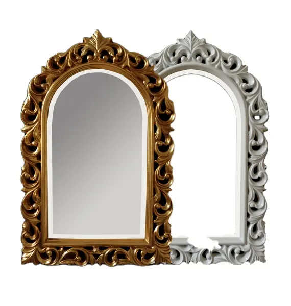 Miroir baroque argenté antique de plein arc français de nouvelle conception pour la décoration de mur