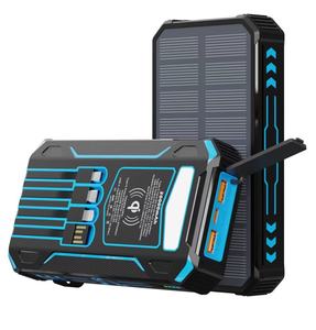 Banco de energía Solar con Cables integrados, 20000mAh, célula Solar de 30000mah, con 4 salidas USB C, 3 Entradas - Product Image 1