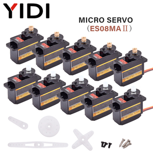 Серводвигатель E08ma II Micro 12 г, металлический пластиковый высокоскоростной аналоговый механизм, цифровой серводвигатель с 180 градусным рычагом для Радиоуправляемая модель автомобиля - Product Image 2