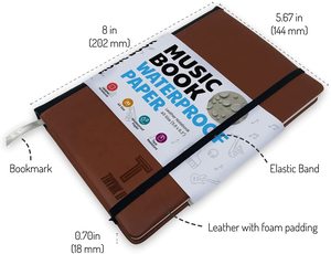 Labon folha de couro personalizada a5, <span class=keywords><strong>notebook</strong></span> redondo à prova d'água com banda elástica e fita
