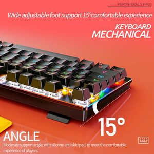 便宜的价格OEM K400 USB 87键迷你有线RGB LED机械游戏键盘为玩家台式电脑 - Product Image 5