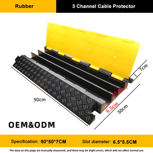 Dış yol 3 kanallı zemin köprü koruyucusu için PVC kapak kauçuk elektrik kablo koruyucu apronu ile güvenlik hız kamburu - Product Image 2
