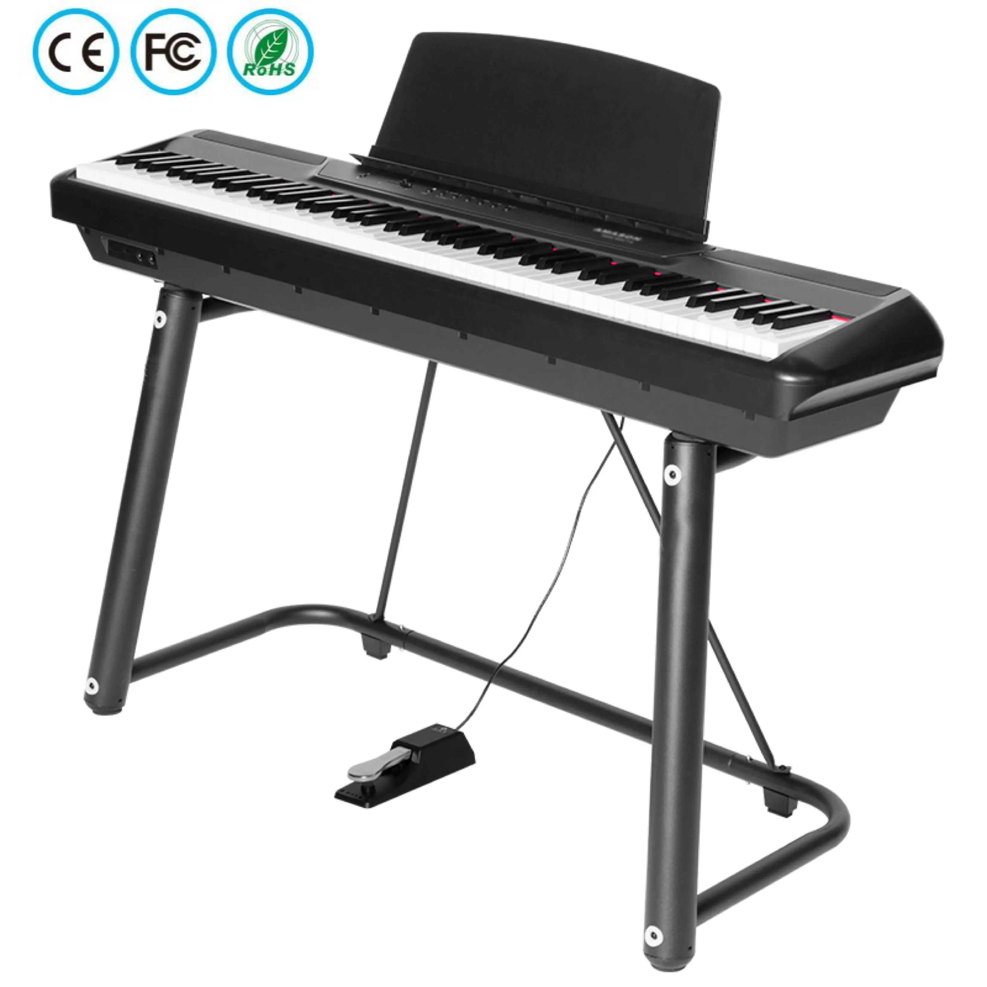 Flykeys Bàn Đạp Fp6 + 1 + Chân Đế Đàn Piano Kỹ Thuật Số Di Động 88 Phím Nhạc Cụ Piano Điện Tử