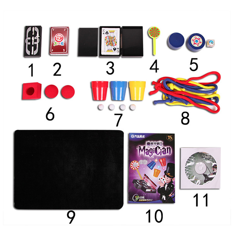 Wholesale classic professional stage illusion magic tricks kit set toys for kids