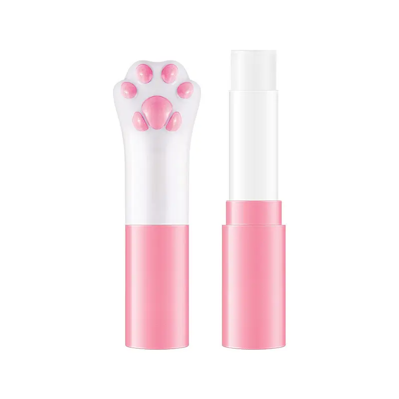 Tubos de lápiz labial con forma de garra de gato de dibujos animados bonitos únicos personalizados envase de bálsamo labial de bebé colorido embalaje corrector para niños