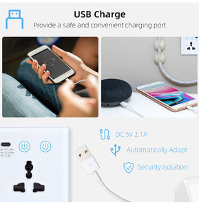 Tuya Smart WiFi ZigBee Power Statistical <strong>Socket</strong> 20A <strong>With</strong> USB Type c Glass Panel <strong>Multi</strong> <strong>Functional</strong> Double <strong>Socket</strong> 110V-240V - Product Image 6