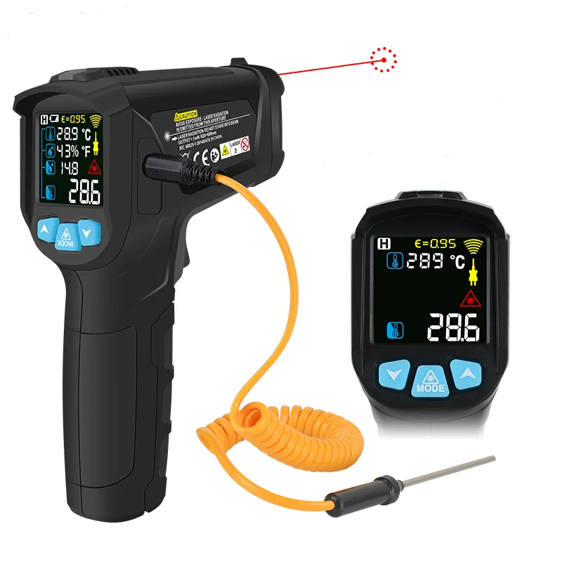 Termometri industriali a infrarossi pistole di temperatura portatili senza contatto digitali IR02 termometro digitale da cucina per l'industria