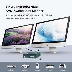 <strong>Switch</strong> <strong>Kvm</strong> Hdmi <strong>2</strong> Port Dual Monitor 4K 60Hz <strong>Switch</strong> <strong>Kvm</strong> Hdmi