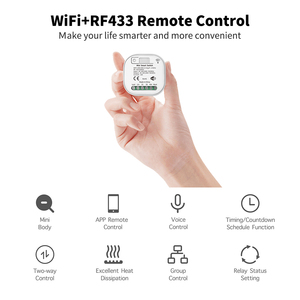 Módulo de interruptor inteligente con WiFi para el hogar, interruptor de luz con 2 vías de Control RF, sin batería, funciona con Alexa y Google, Tuya Smart Life 16A
