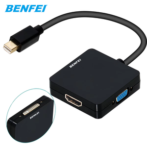 <strong>Mini</strong> <strong>DisplayPort</strong> to <strong>HDMI</strong> VGA DVI 4K Adapter, BENFEI 3-in-1 Gold-Plated <strong>Mini</strong> <strong>DisplayPort</strong>(DP) to <strong>HDMI</strong>/DVI/VGA Adapter - Product Image 1
