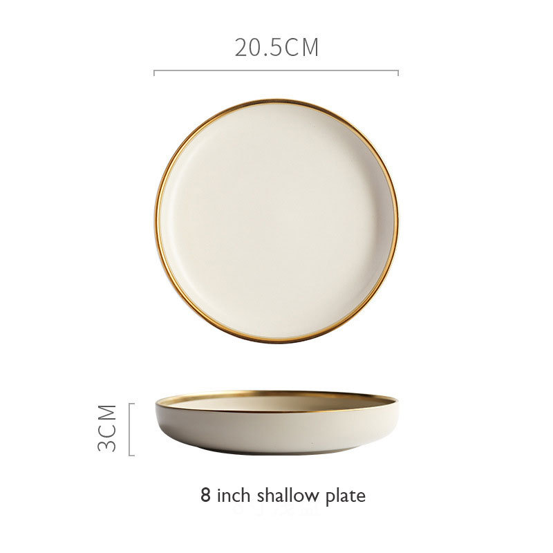 Assiette peu profonde 8 ''-gris