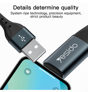 CA62 YESIDO 1.2 metre 12W 18W naylon örgülü kalaylı bakır çekirdek hızlı şarj USB veri kablosu Mirco için tip-c IP - Product Image 5