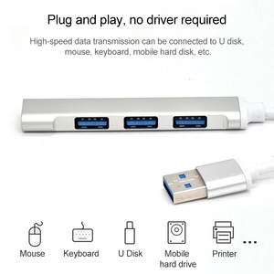 Computer externer USB-Adapter 4 Anschlüsse USB3.0 5 Gbit/s USB2.0 480 Mbit/s USB-A zu USB-Hub-Kombination - Product Image 5