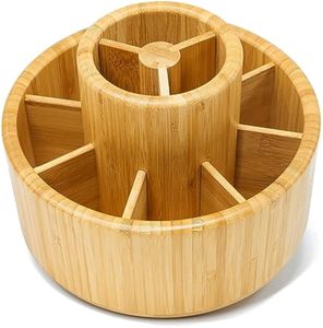 Düşük adedi temiz ve organize doğal bambu zanaat pazarları masa ve banyo kullanımı için kalemlik danışma