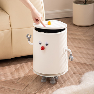 <strong>2025</strong> <strong>New</strong> Press Garbage <strong>Bin</strong> with High Appearance and Large Capacity, Home Cartoon with Cover Creative Sanitary <strong>Bin</strong> - Product Image 2