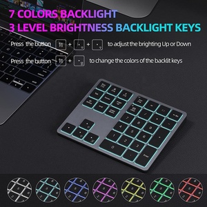 Backlit Bluetooths <strong>Numeric</strong> Keypad for Laptops and Computers Number Pads 34 Keys With 7-Color Backlight for MacBook &amp; Windows - Product Image 4