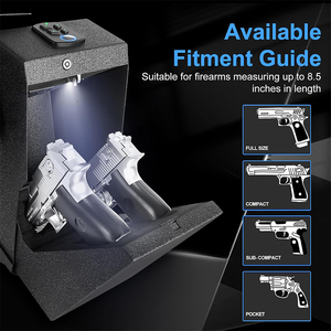 Đôi Handgun trường hợp an toàn cho hai Handgun hộp cho Bàn đầu giường sinh trắc học/Bàn phím/<span class=keywords><strong>Key</strong></span> truy cập, chế độ im lặng teel lưu trữ an toàn hộp - Product Image 5