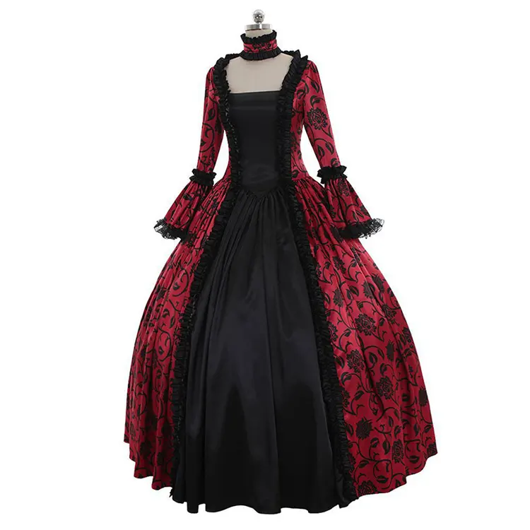 Vestido de fiesta victoriano medieval Vintage para mujer, vestidos de baile 5XL coldker, disfraces de cosplay