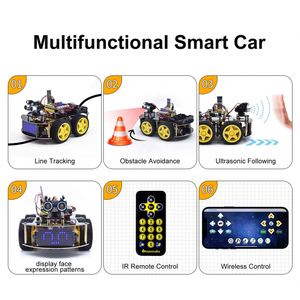 Günstiger Preis 4WD Bearbeitbare LED-Panel Ir Fernbedienung Stiel für Mixly Scratch Arduino Programmierung Lern roboter Auto
