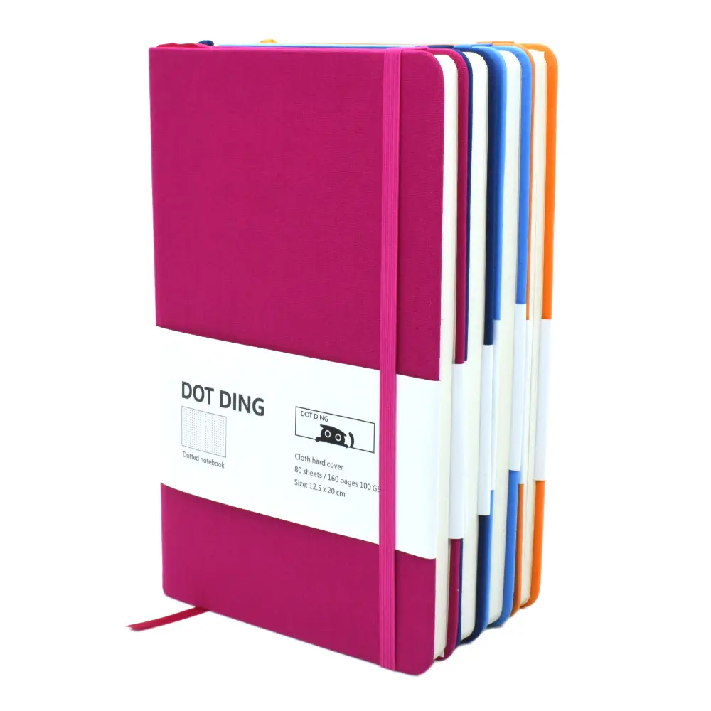 Joytop Groothandel A5 Stof Hardcover Bullet Tijdschriften Bujo Gestippelde Notebook