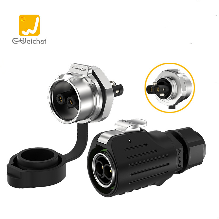 Connecteur mâle LP16 à 2 broches + Panneau de prise femelle